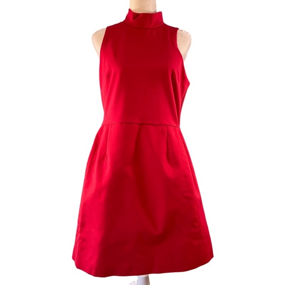 Anthropologie Hutch Cut Out Flare Mini Dress Size L Red - Picture 3 of 10